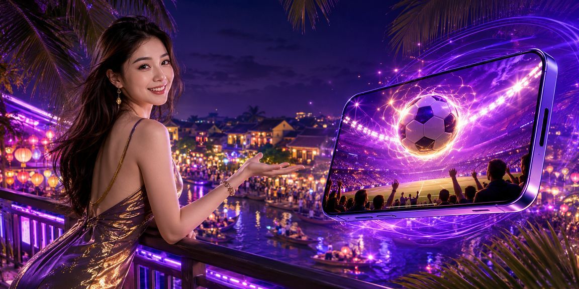 Người dùng Hội An đọc quy định casino di động dưới ánh đèn lồng
